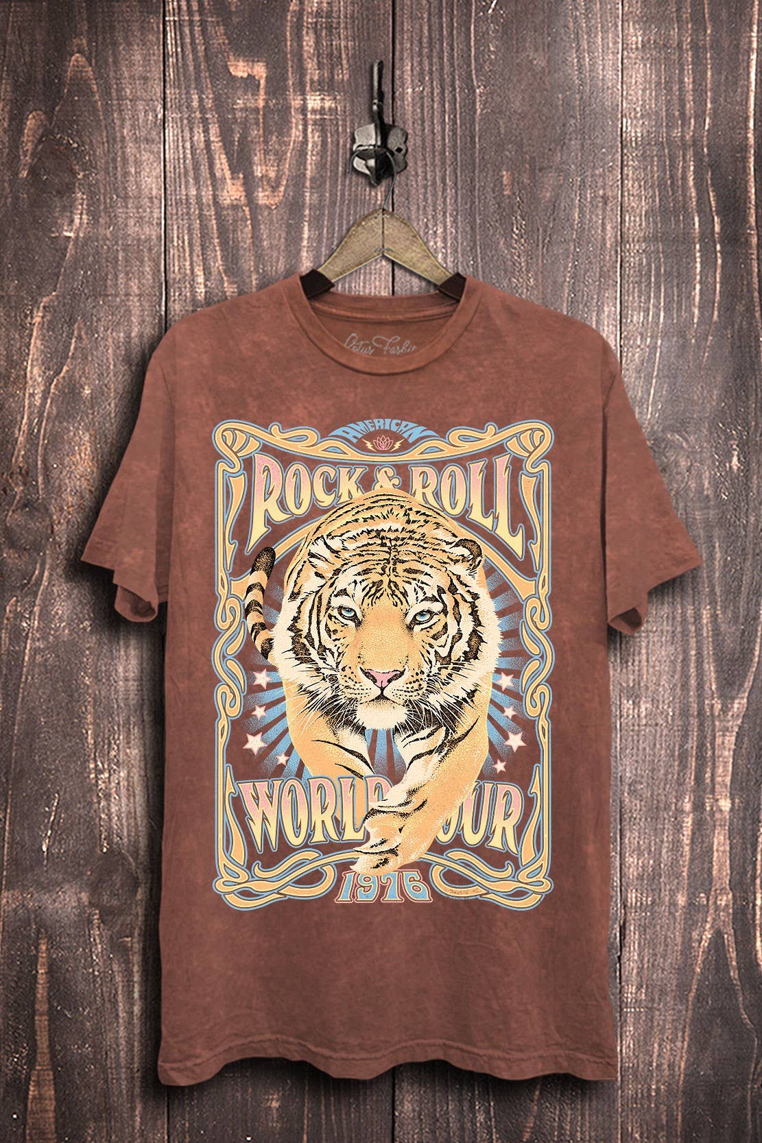 Rock Roll World Tour Tiger Graphic Top