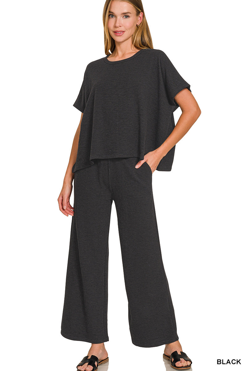 Cotton Slub Top & Pants Set