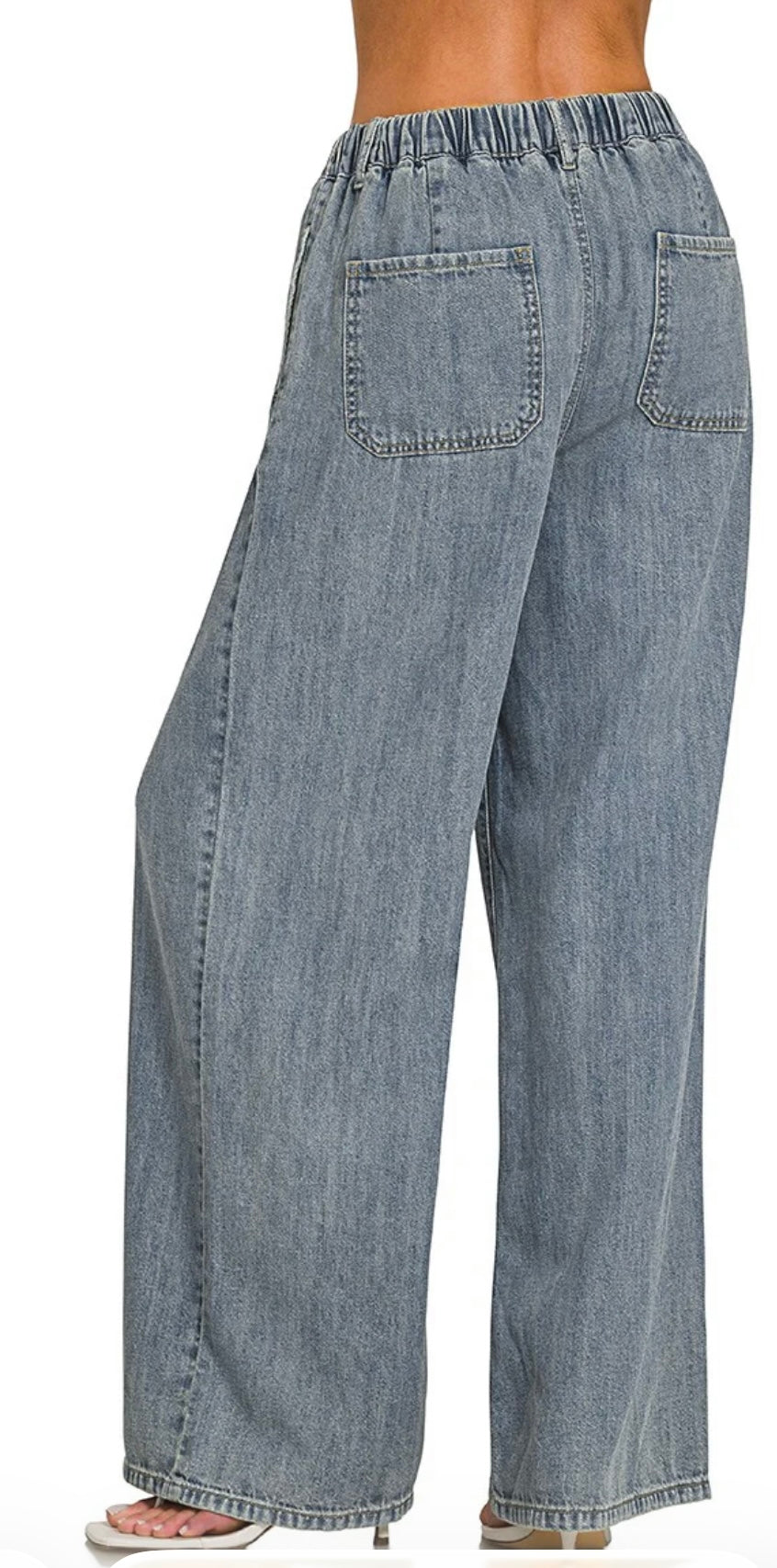 Drawstring Denim Pants