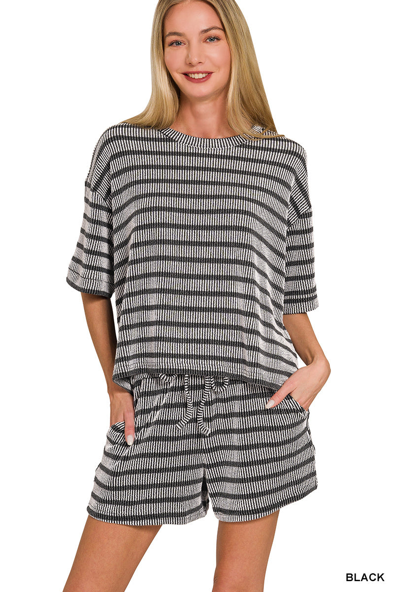 STRIPED TEE & SHORTS SET