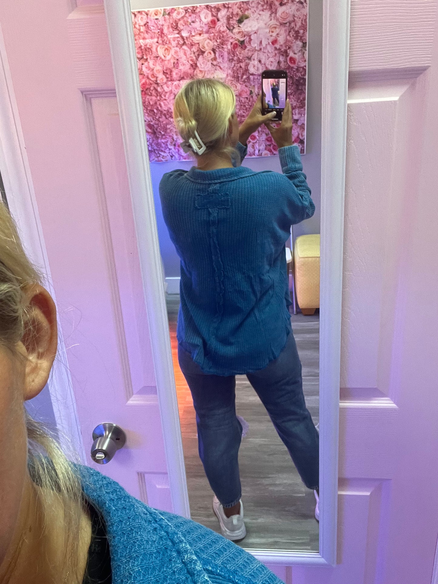 Zenana Blue Button Up