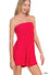 Double layered strapless tube top romper