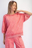 2  PC MINERAL WASHED FRENCH TERRY SHORT SLEEVE TOP & PANT SET