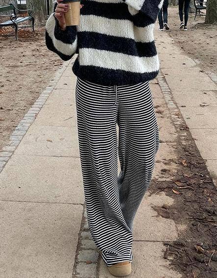 Striped straight comfy lounge pants