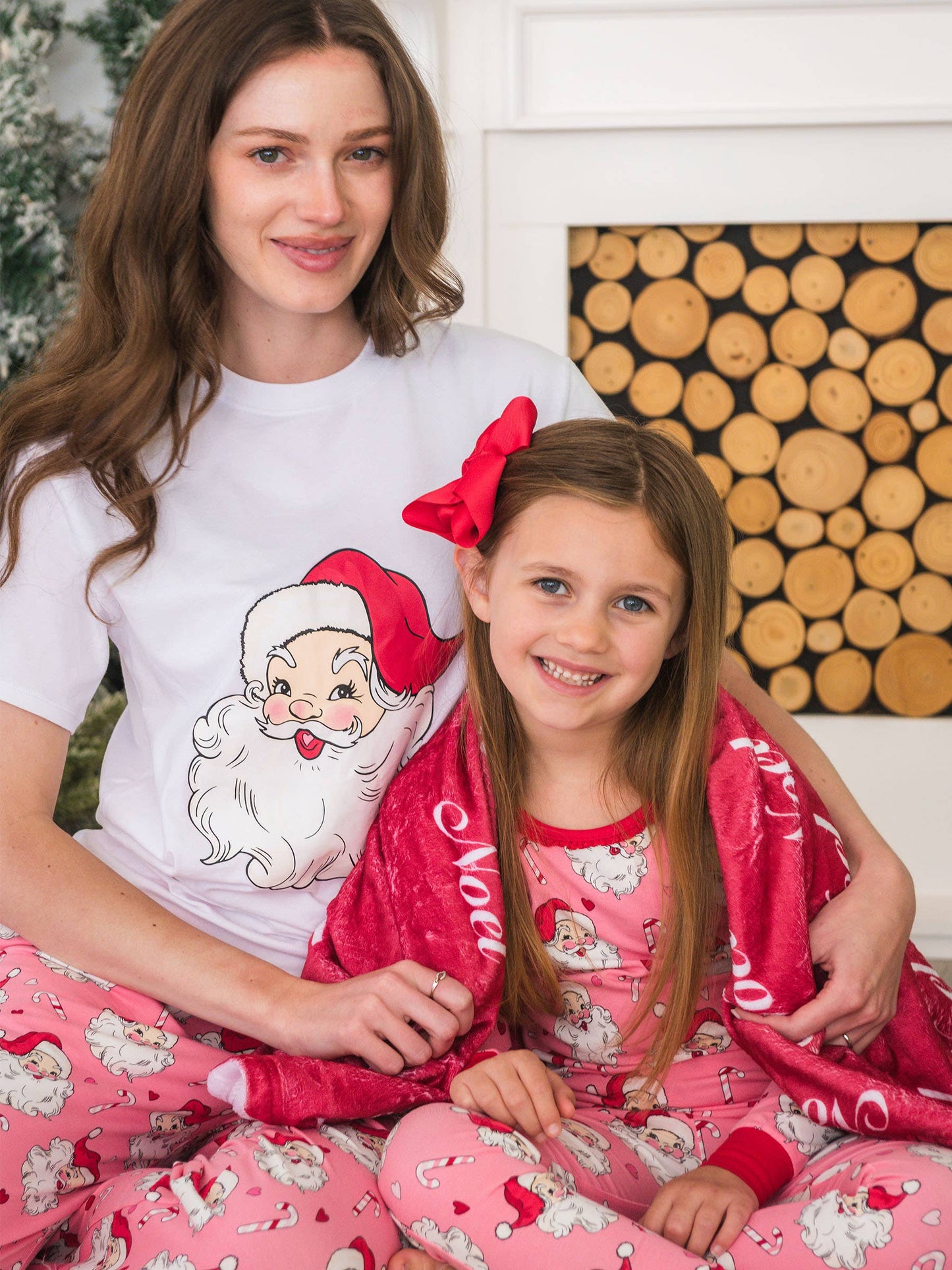 SoftSnooze™ Adult Modal Blend Pink Santa Joy Pajama Pants