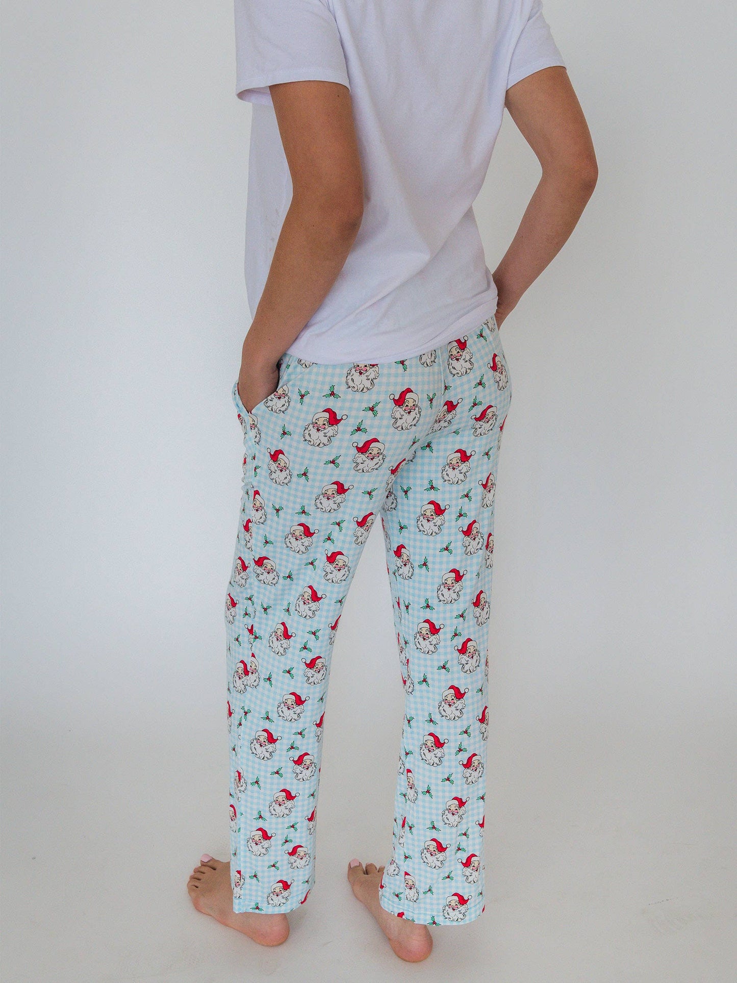 SoftSnooze™ Adult Bamboo Viscose Blue Dear Santa Pajama Pants