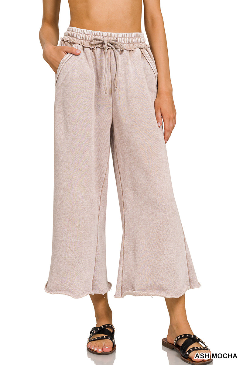 Acid Wash Fleece Palazzo pant