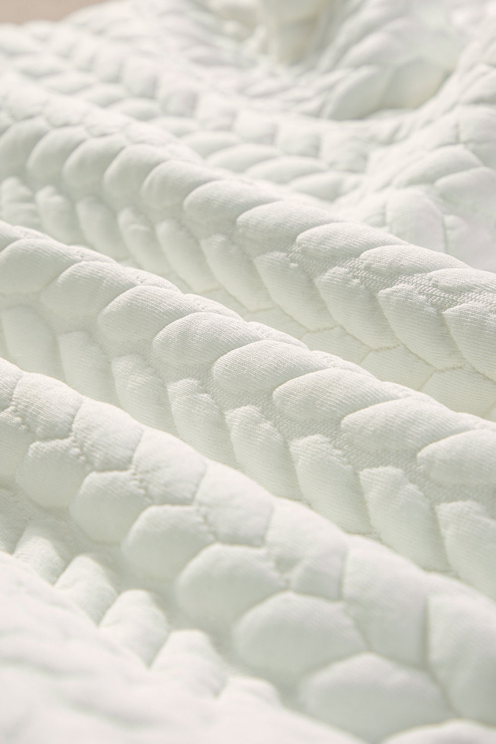 White XOXO Chenille Letter Patch Quilted Sweatshirt