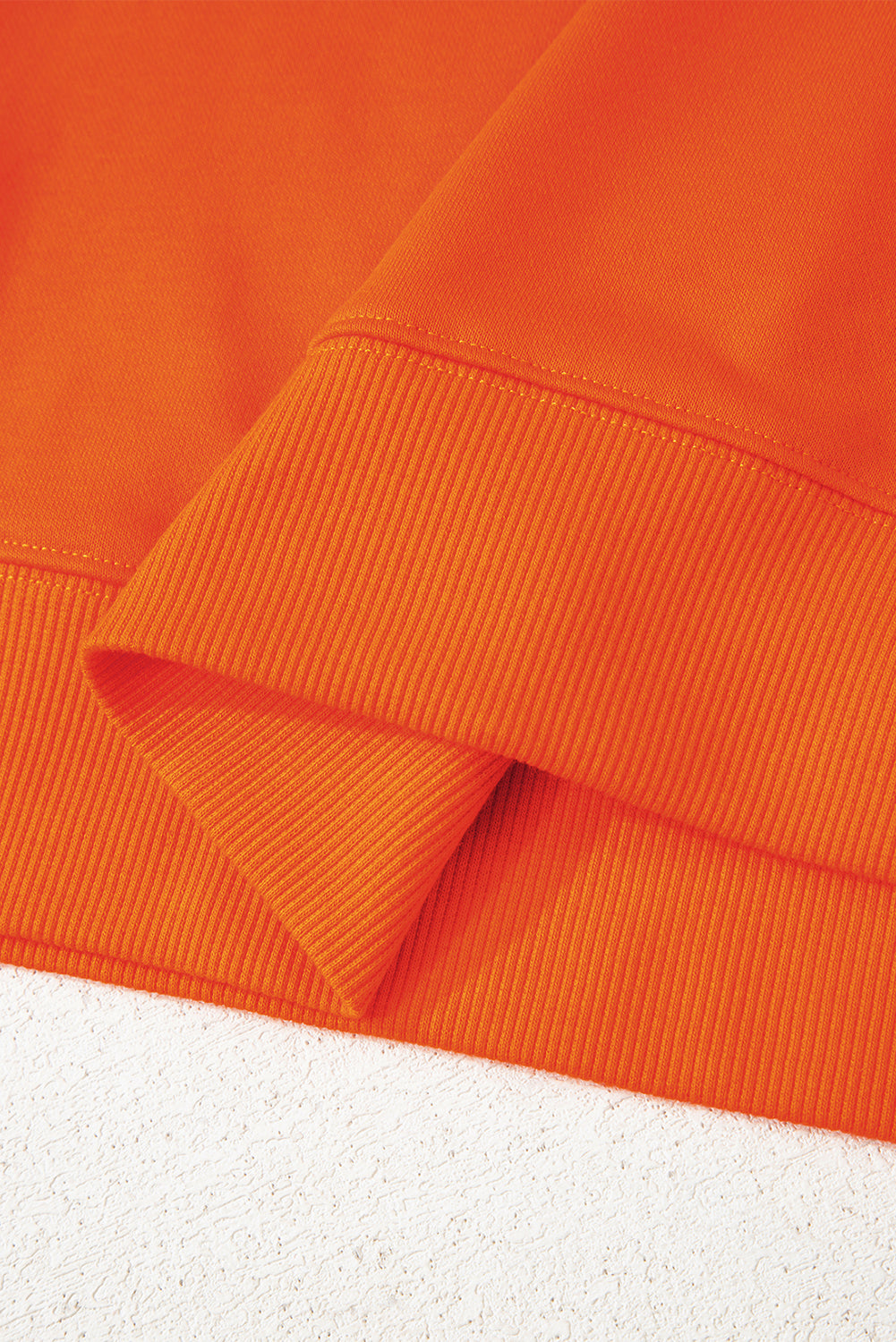 Fiery Red Preppy Striped Sleeve Loose Sweatshirt