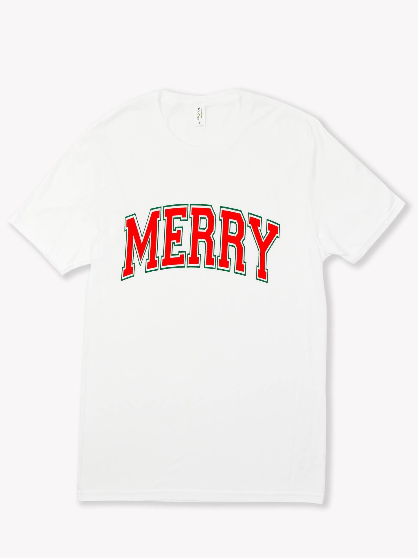 Adult Red Merry Short Sleeve Graphic Tee