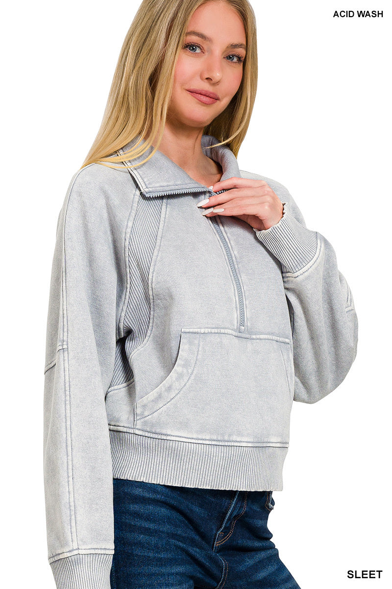 HALF ZIP FLEECE PULLOVER