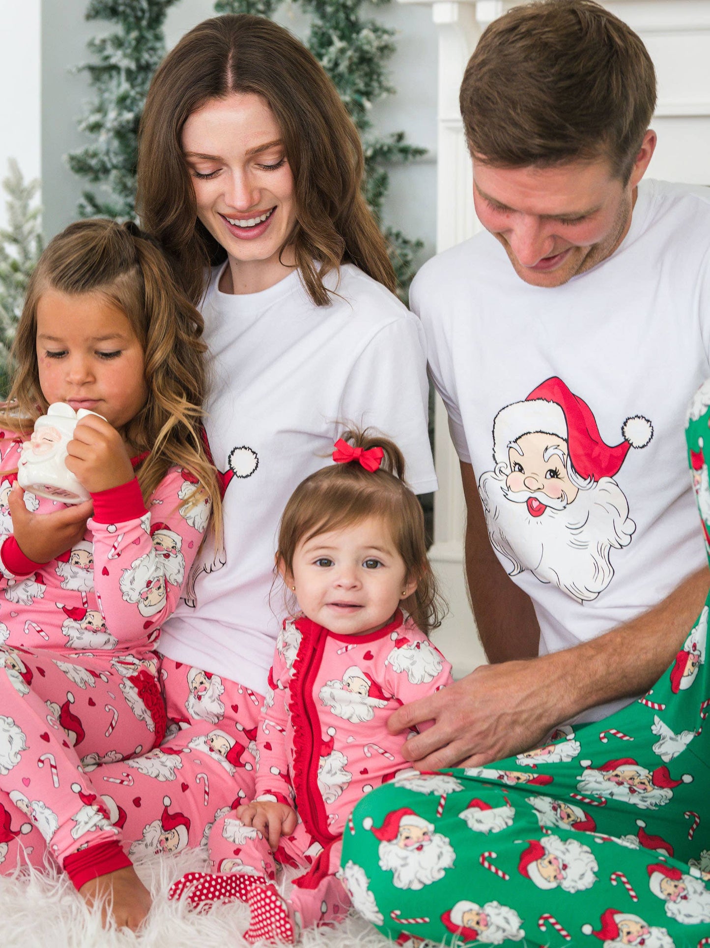 SoftSnooze™ Adult Modal Blend Pink Santa Joy Pajama Pants