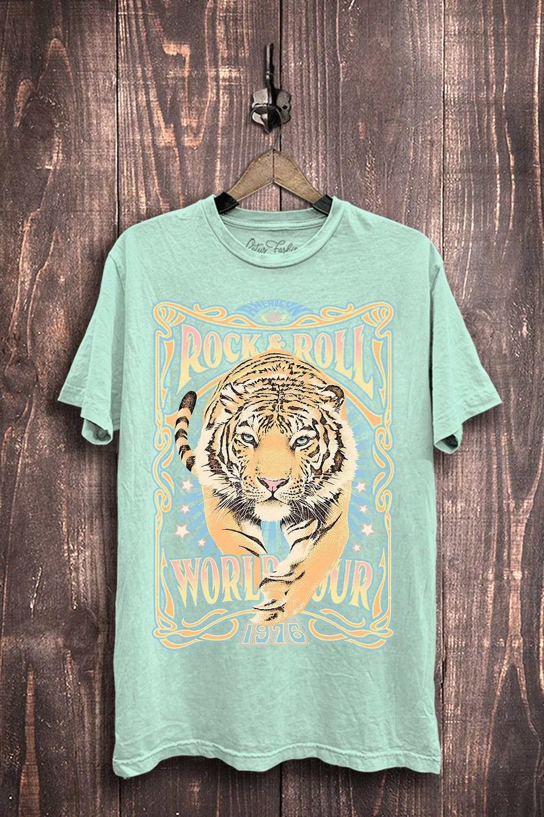 Rock Roll World Tour Tiger Graphic Top