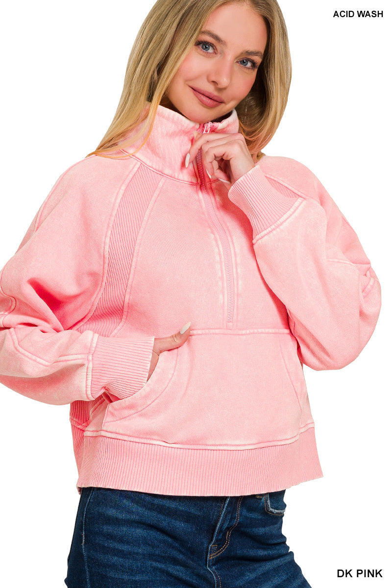 HALF ZIP FLEECE PULLOVER