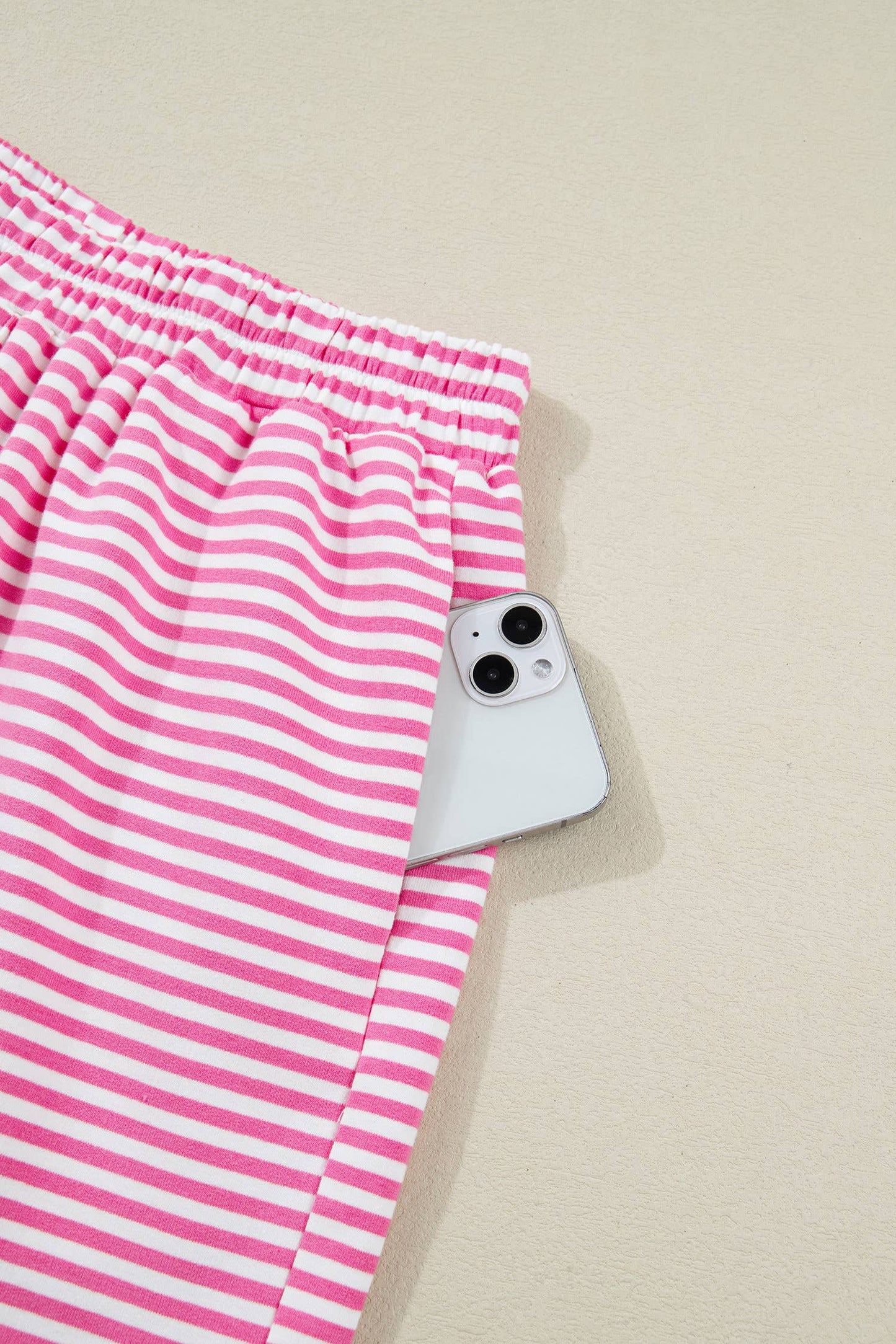 66Stripe Oversize Mock Neck Sweatshirt and Shorts Set (S-XL)