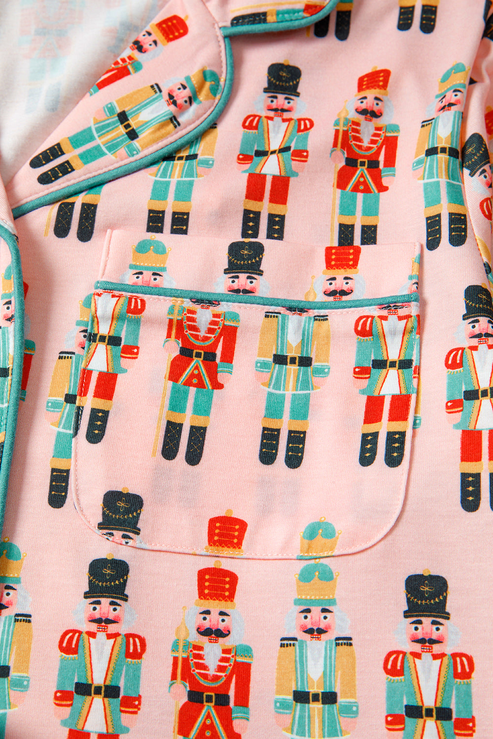 Pink Christmas Nutcracker Long Sleeve Shirt Shorts Pajama Set