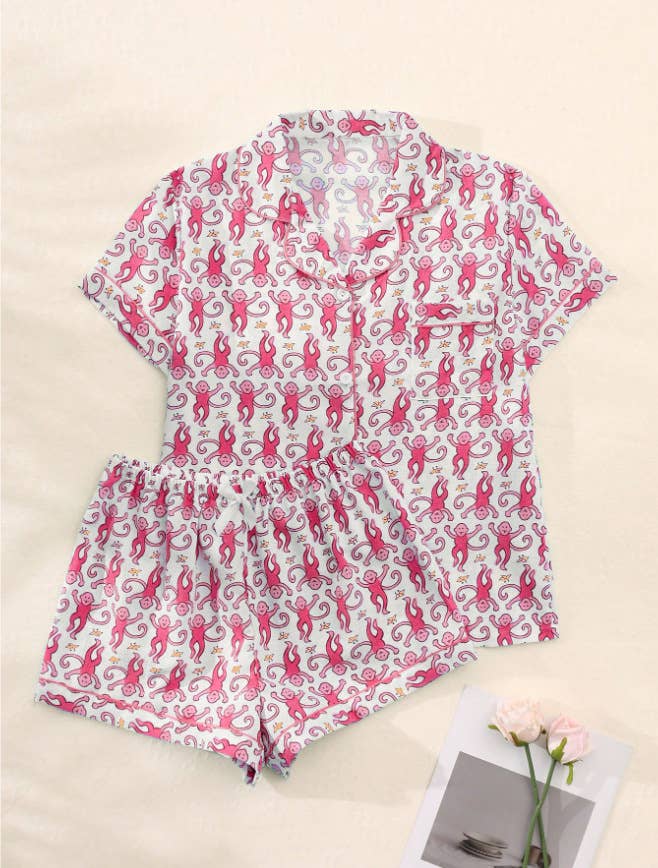 Cartoon Animal Print Comfy Sleepwear Set