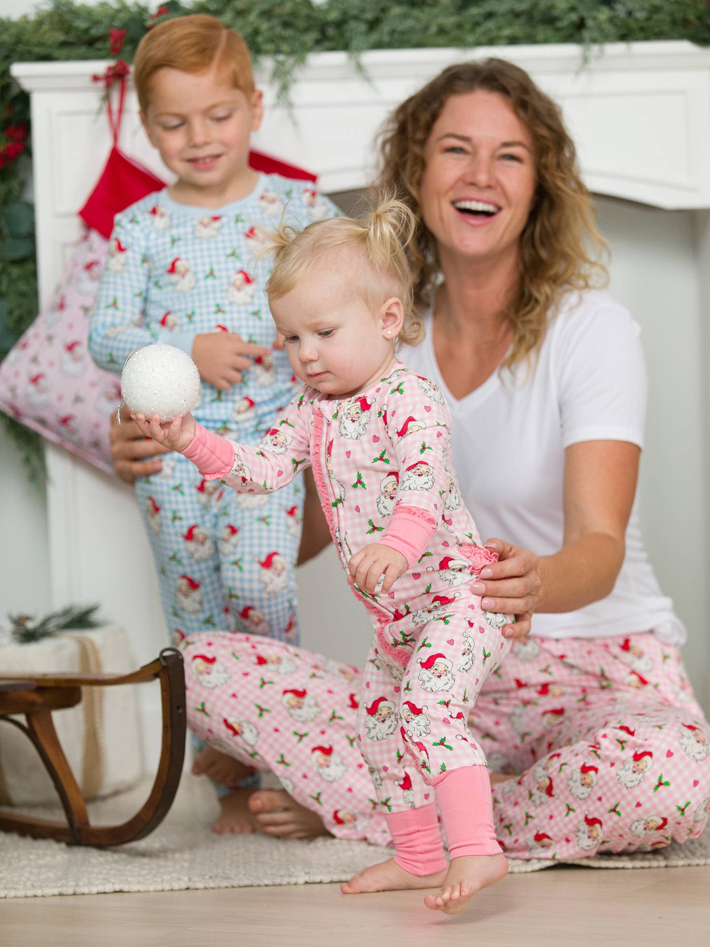 SoftSnooze™ Adult Bamboo Viscose Pink Dear Santa Pajama Pants
