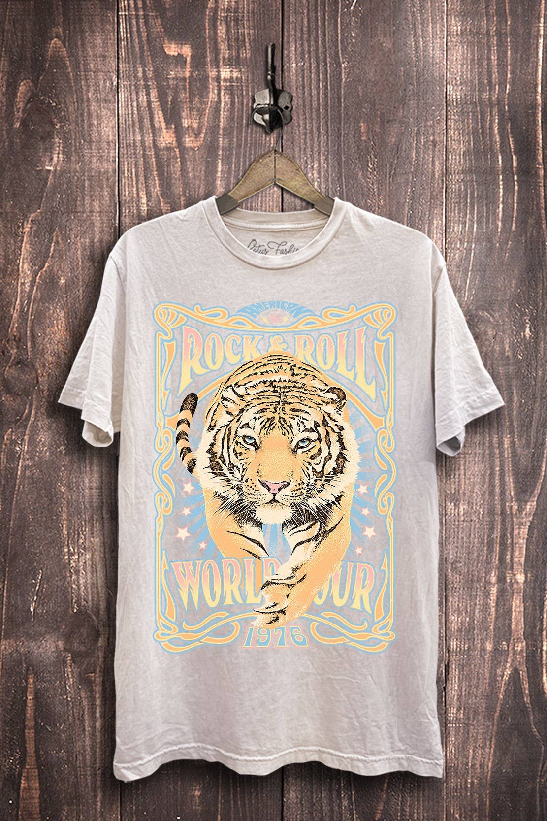 Rock Roll World Tour Tiger Graphic Top