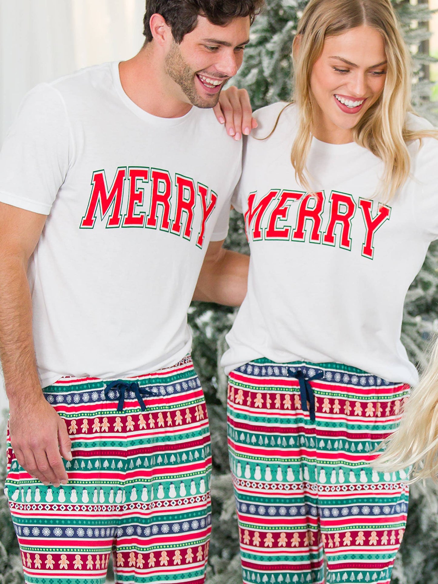 Adult Red Merry Short Sleeve Graphic Tee