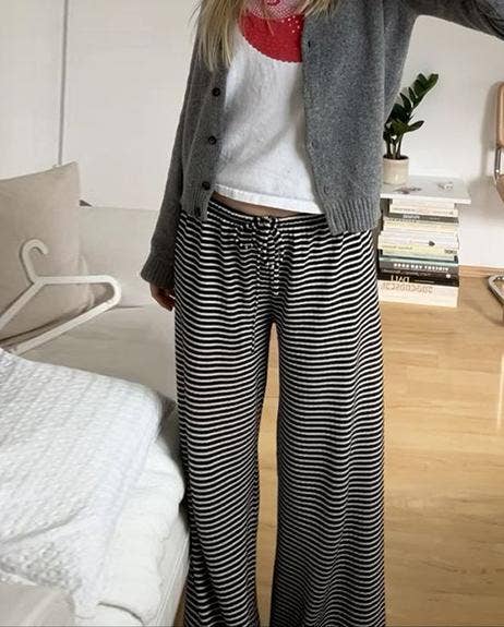 Striped straight comfy lounge pants