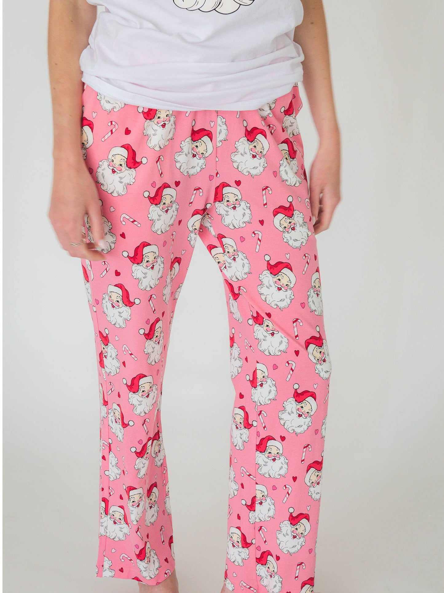 SoftSnooze™ Adult Modal Blend Pink Santa Joy Pajama Pants