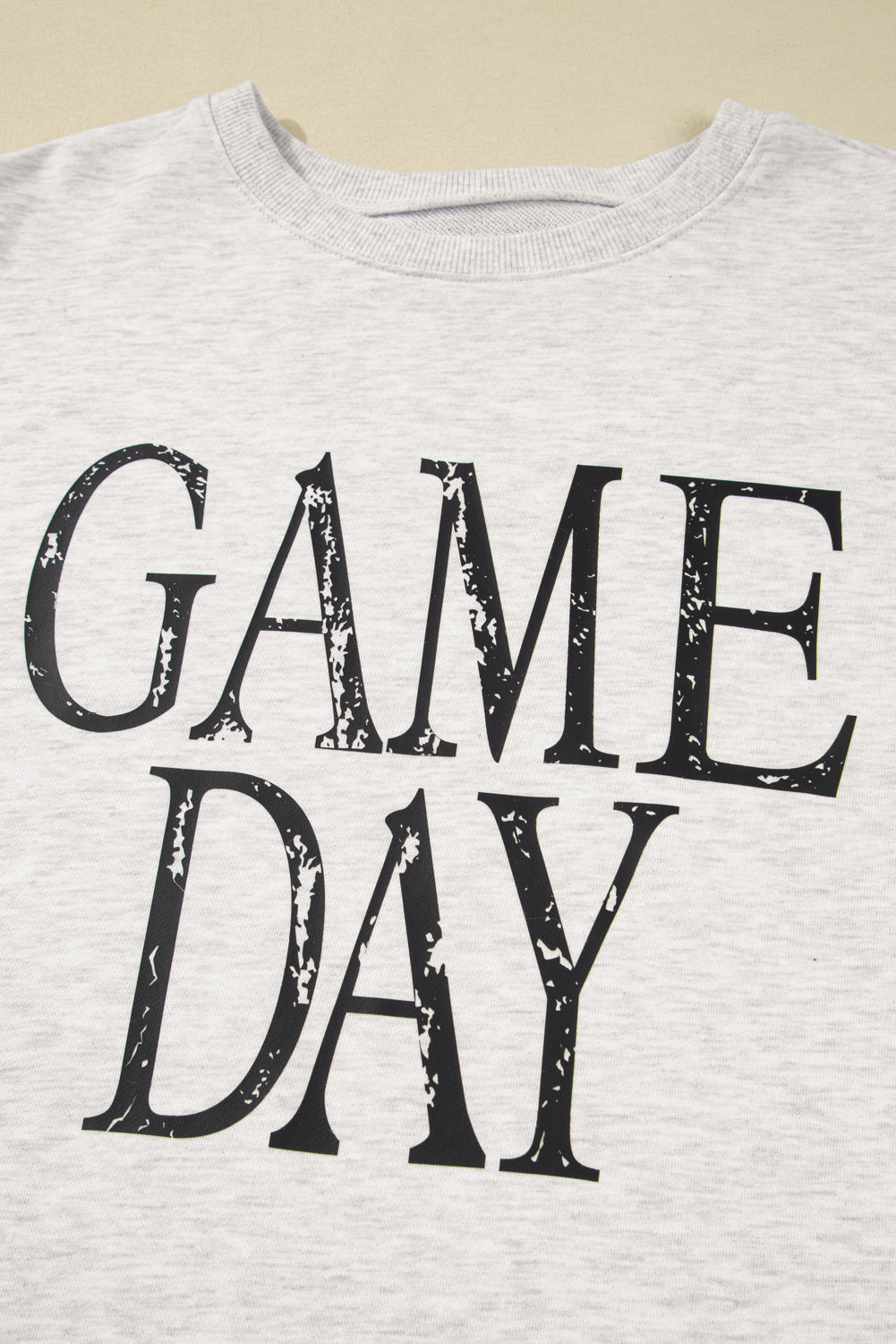 Black GAME DAY Vintage Washed Letter Graphic Baggy Sweatshirt