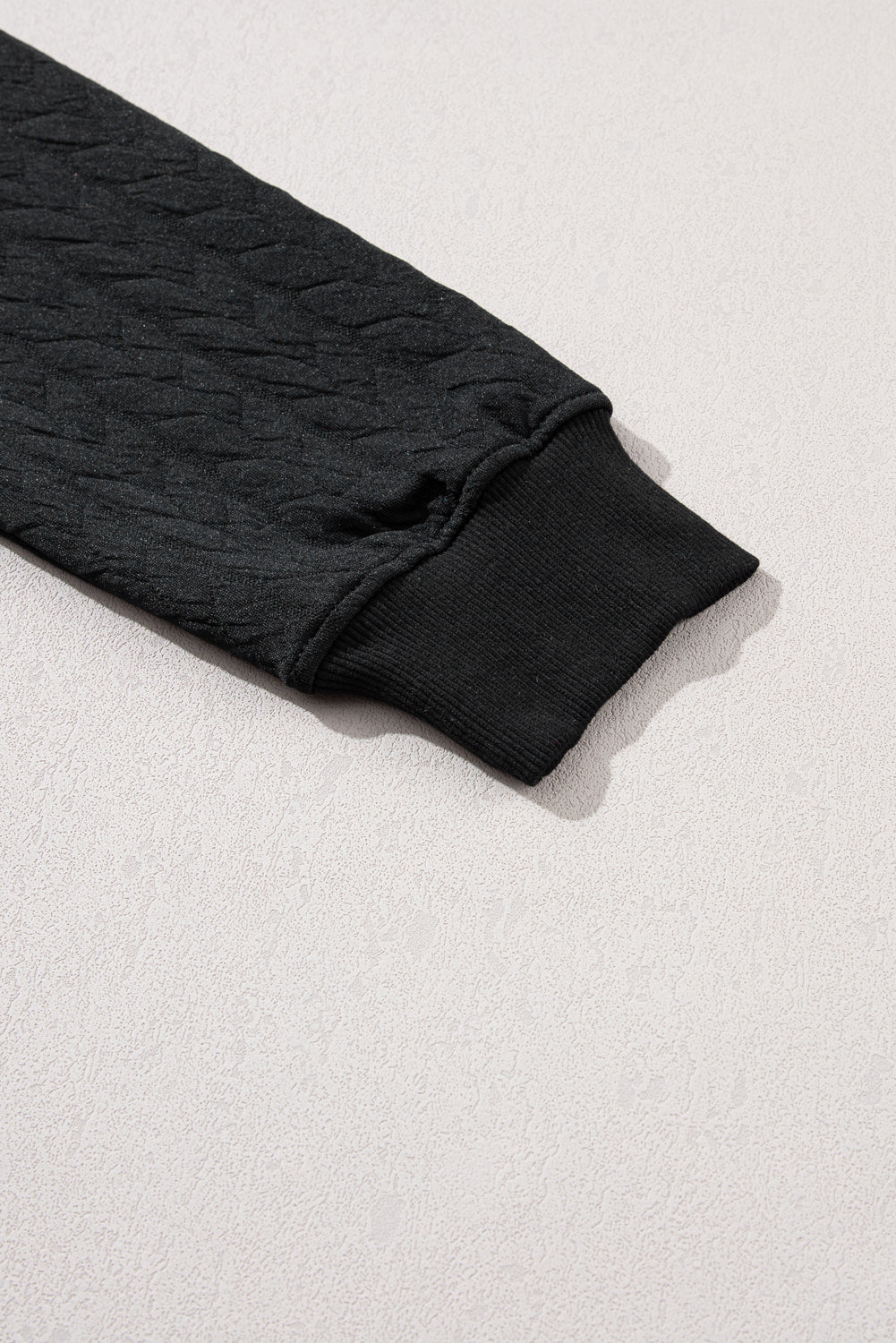 White XOXO Chenille Letter Patch Quilted Sweatshirt