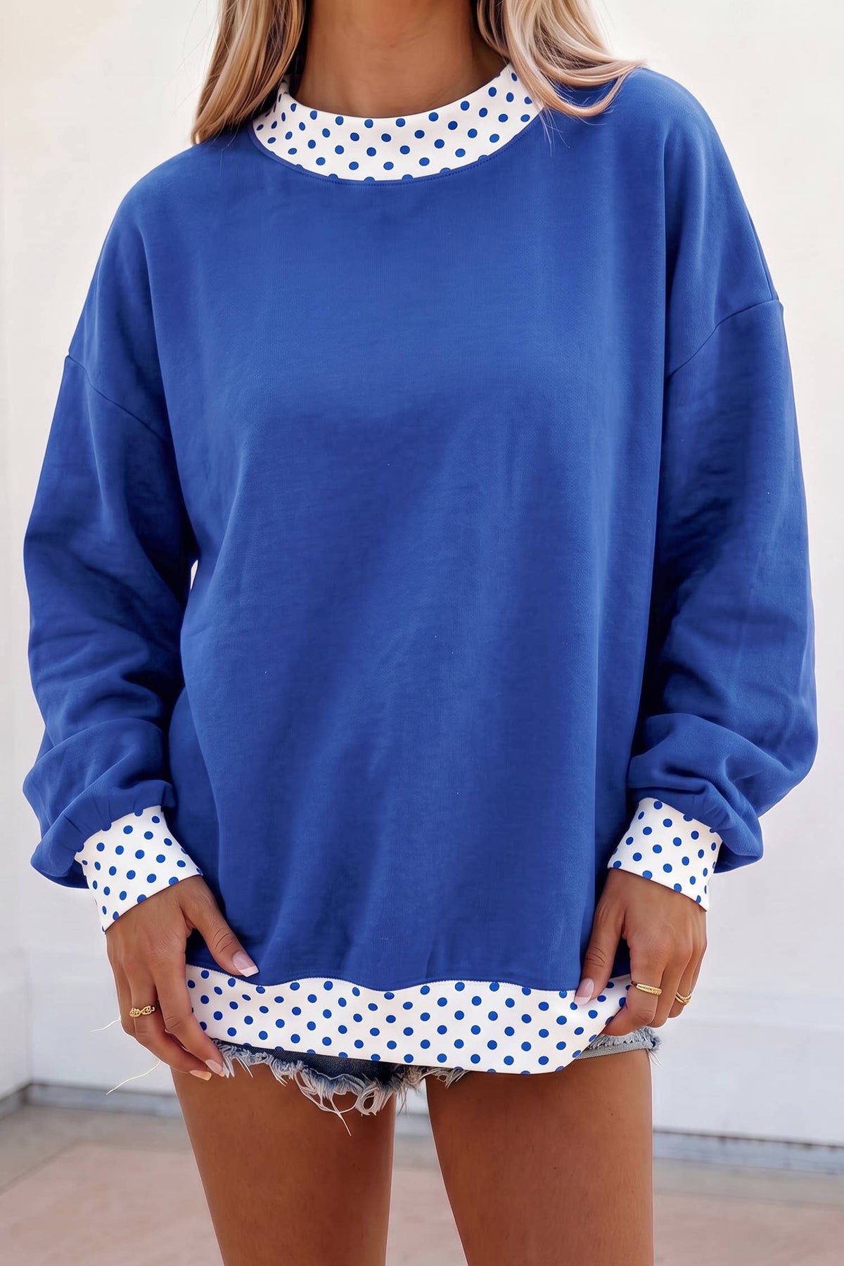 F/W26 HOT Polka Dot Mock Neck Sweatshirt | S-4X