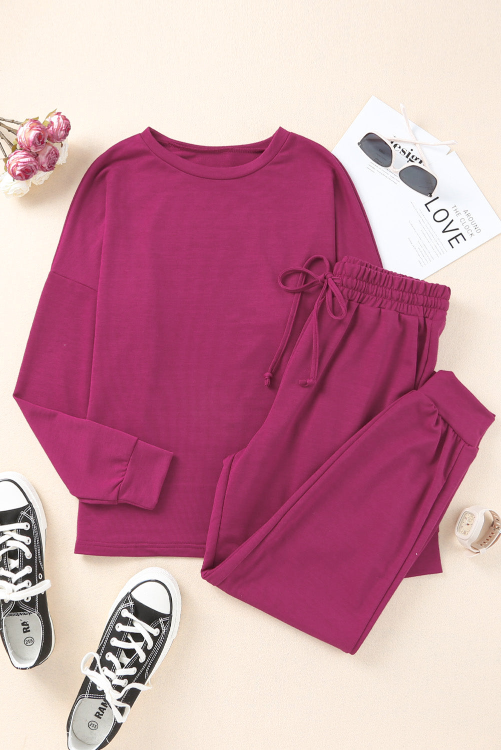 Beau Blue Long Sleeve Pullover & Jogger Pants Loungewear Set