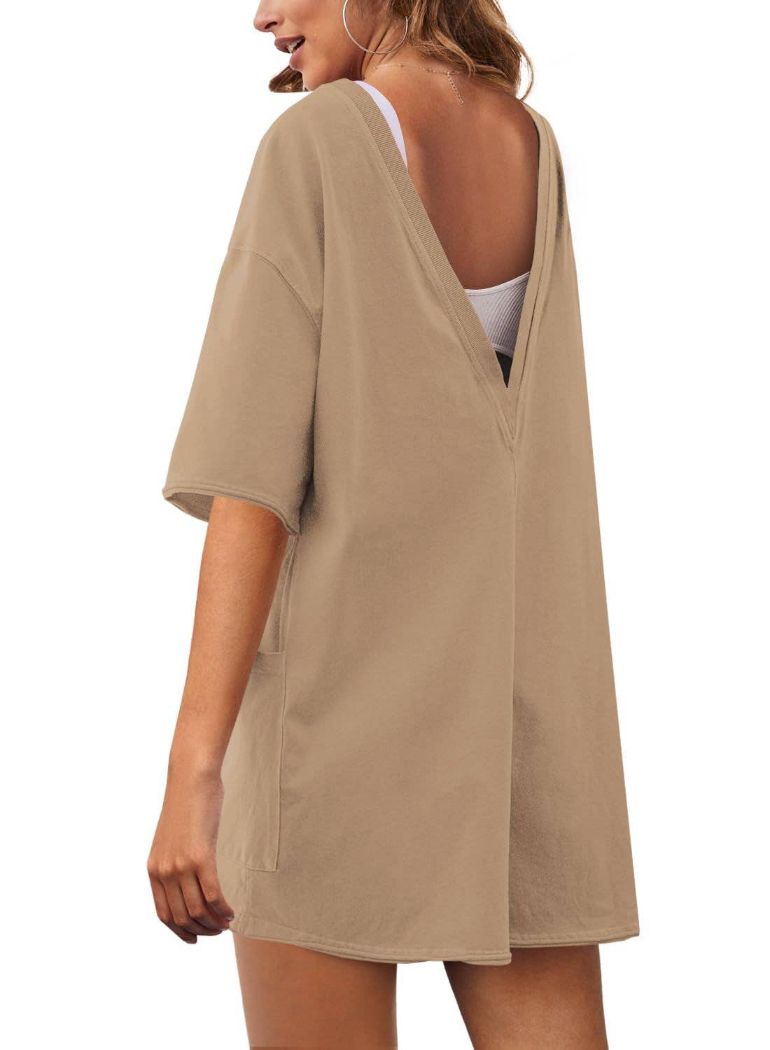 Loose Fit Casual Backless Jumpsuit