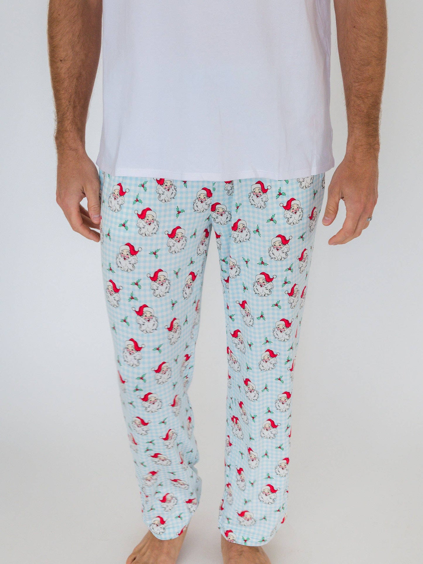 SoftSnooze™ Adult Bamboo Viscose Blue Dear Santa Pajama Pants