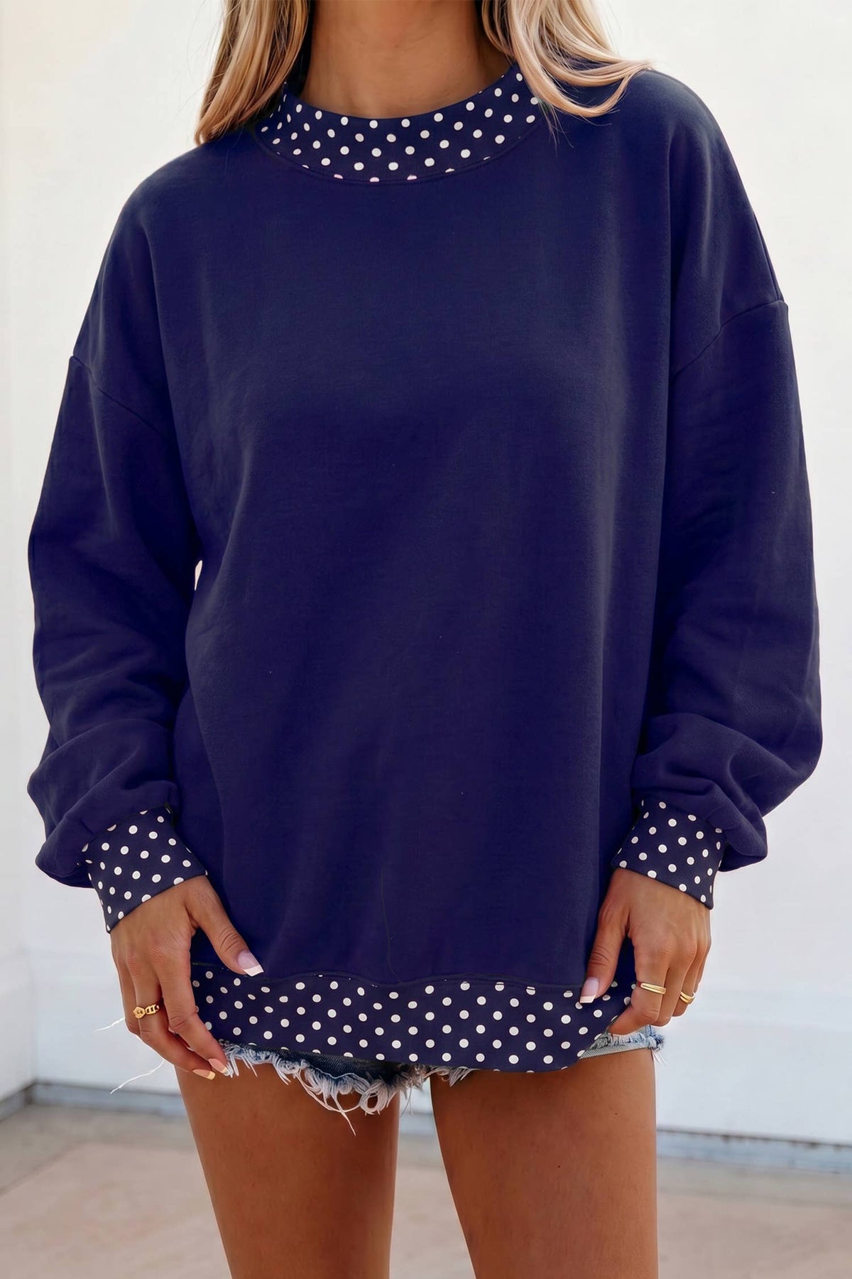 F/W26 HOT Polka Dot Mock Neck Sweatshirt | S-4X