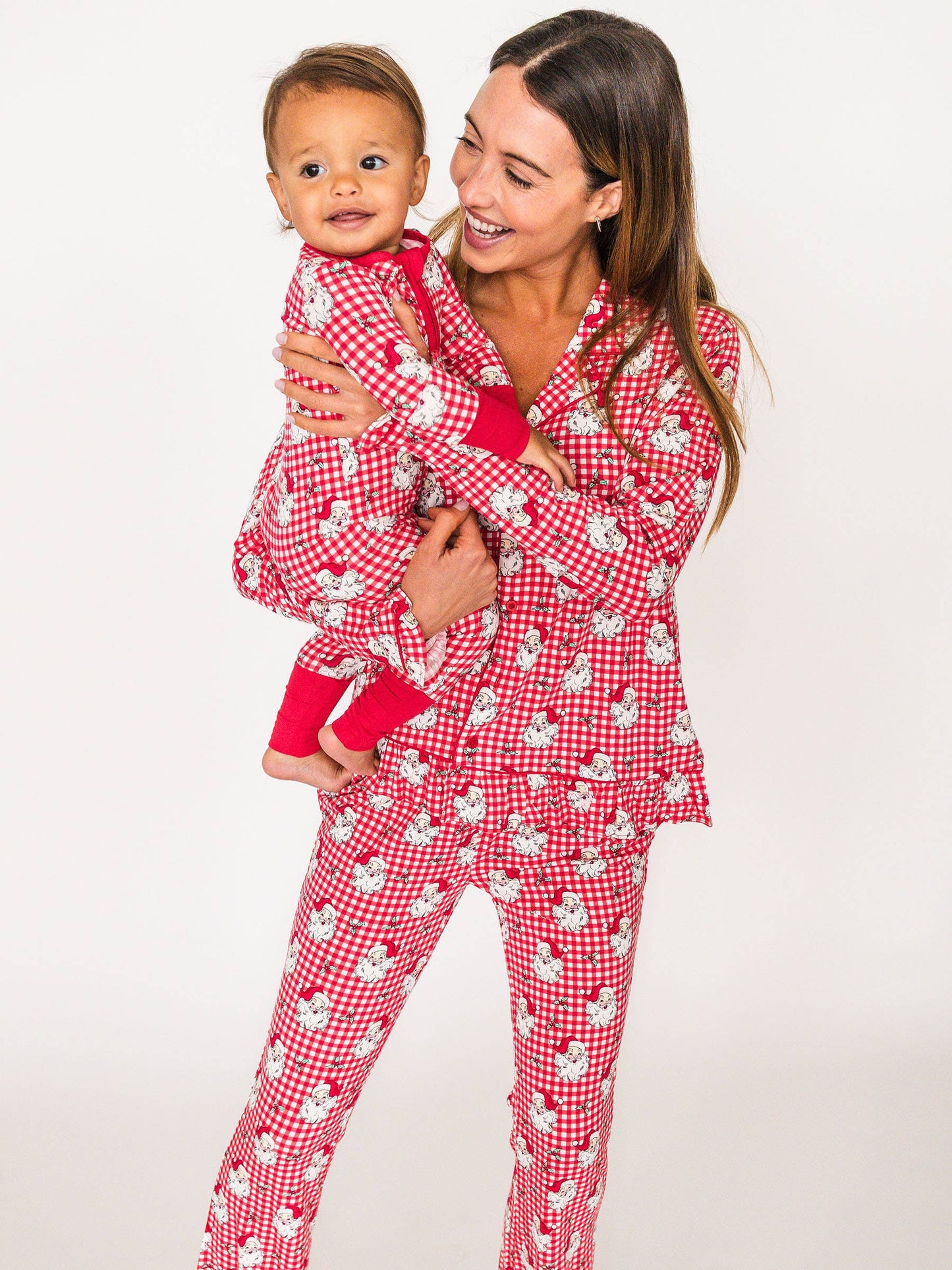 SoftSnooze™ Baby Bamboo Viscose Red Dear Santa Convertible One Piece Footie Pajama