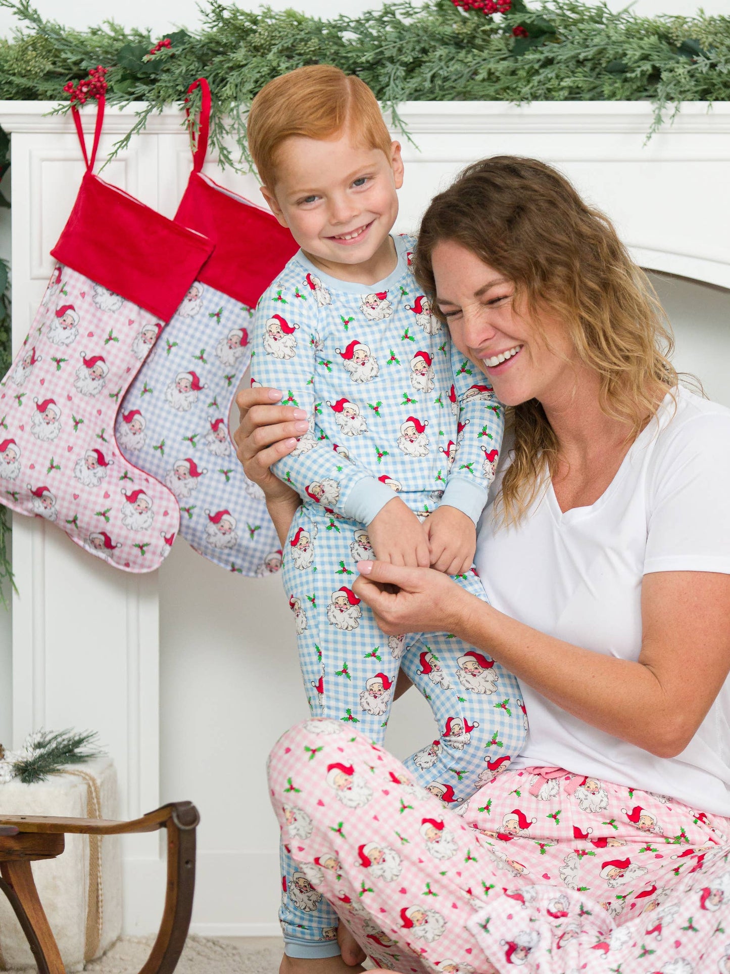 SoftSnooze™ Adult Bamboo Viscose Pink Dear Santa Pajama Pants
