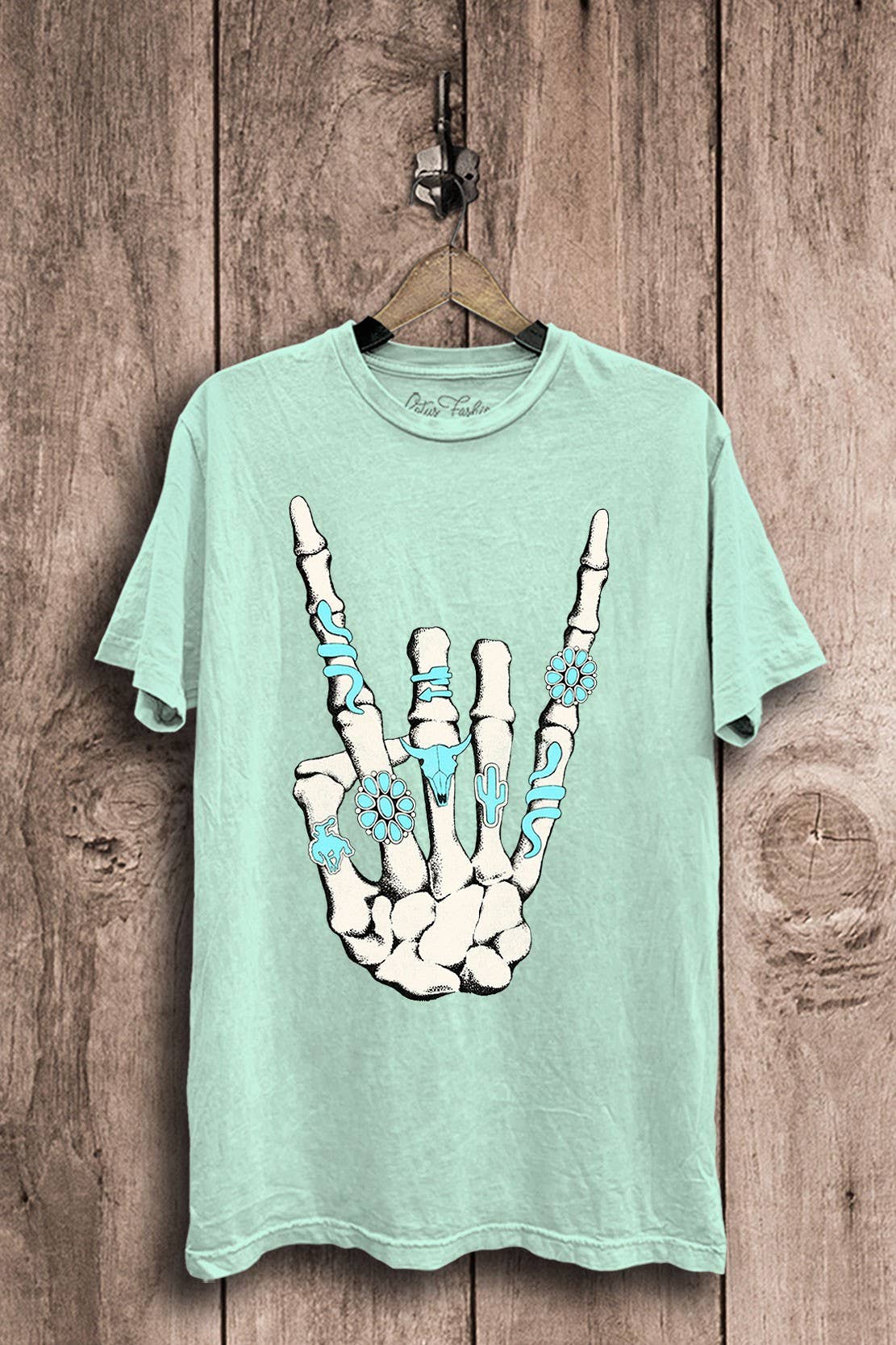 Skeleton Rock Hand Sign Graphic Top
