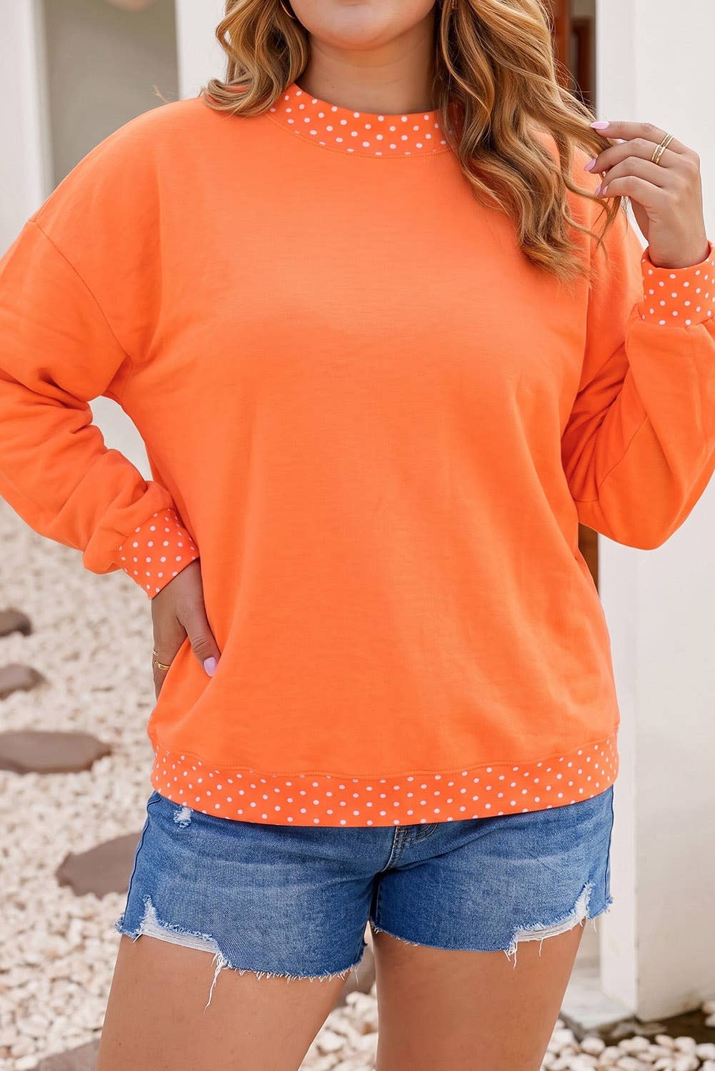 F/W26 HOT Polka Dot Mock Neck Sweatshirt | S-4X