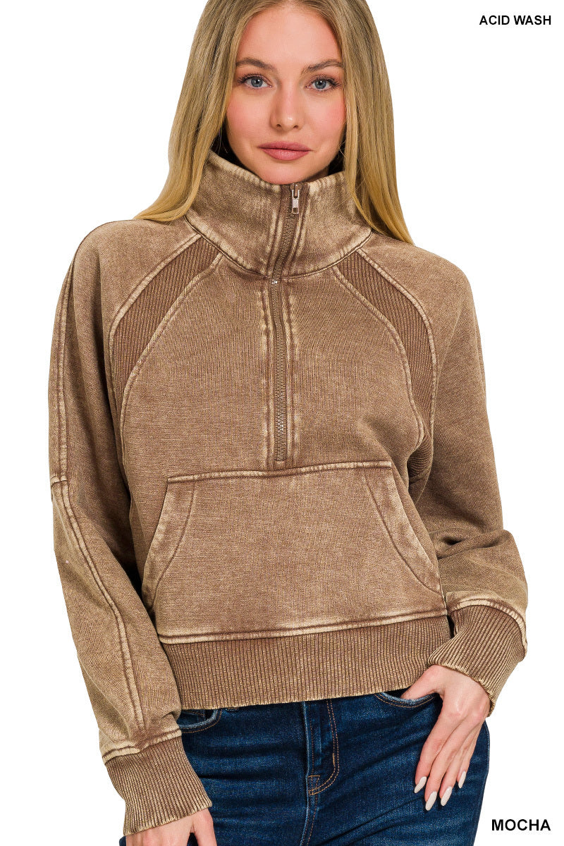 HALF ZIP FLEECE PULLOVER