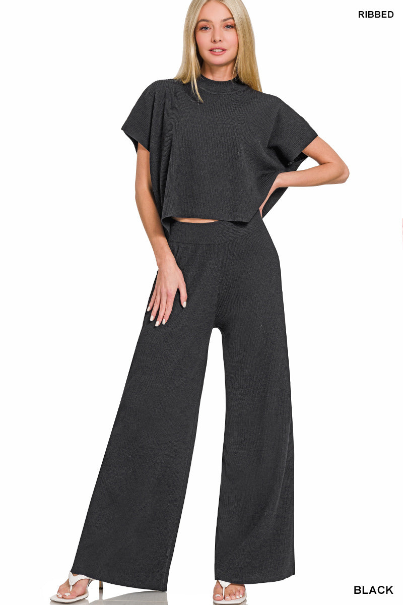 SWEATER SHORT SLV 2PCS SET