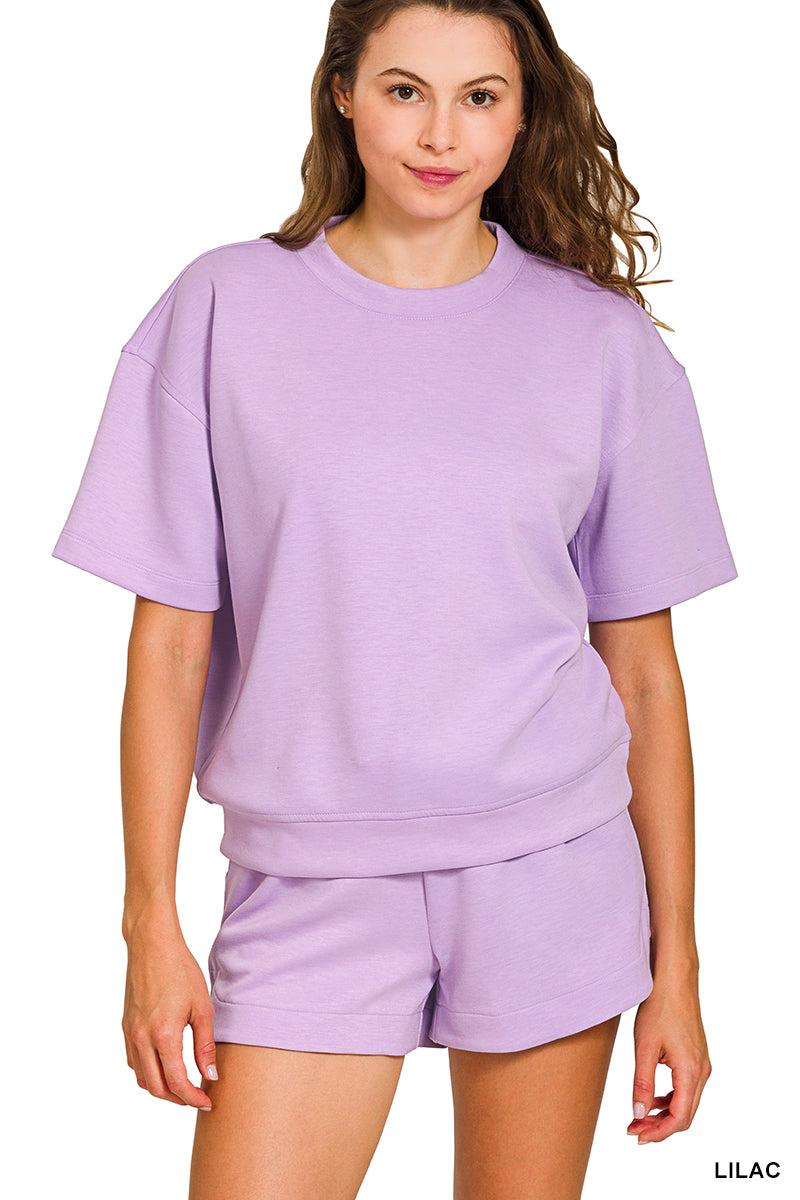 #ROTP-4113
SCUBA ROUND NECK TOP & DOLPHIN SHORTS SET