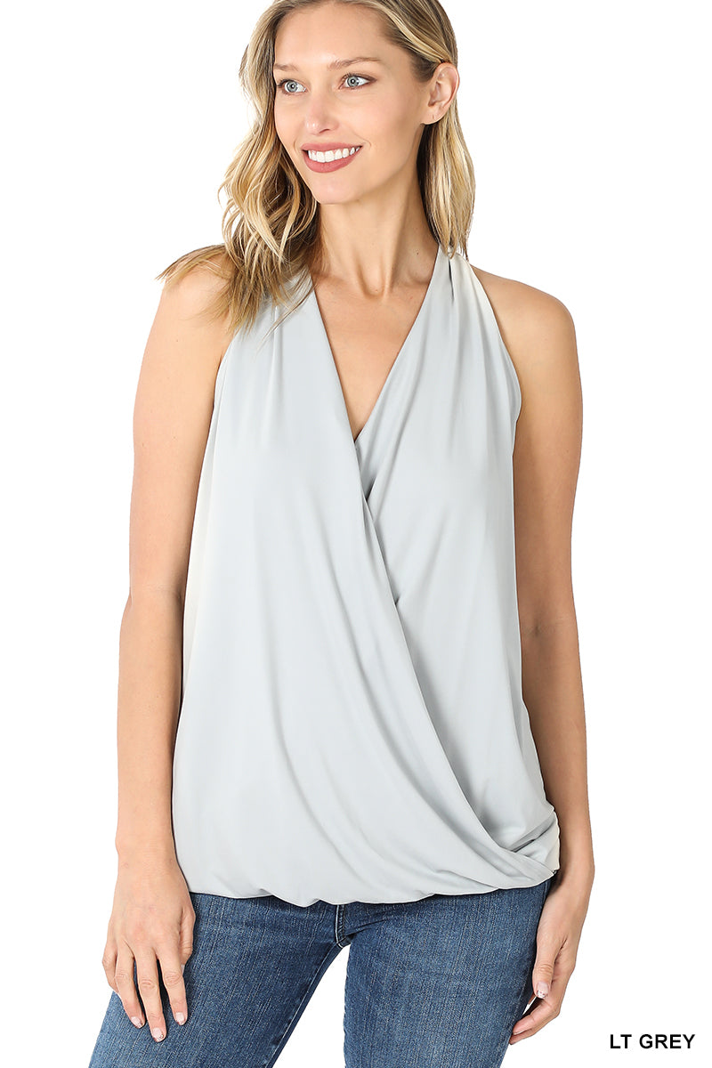 SURPLICE HALTER TOP