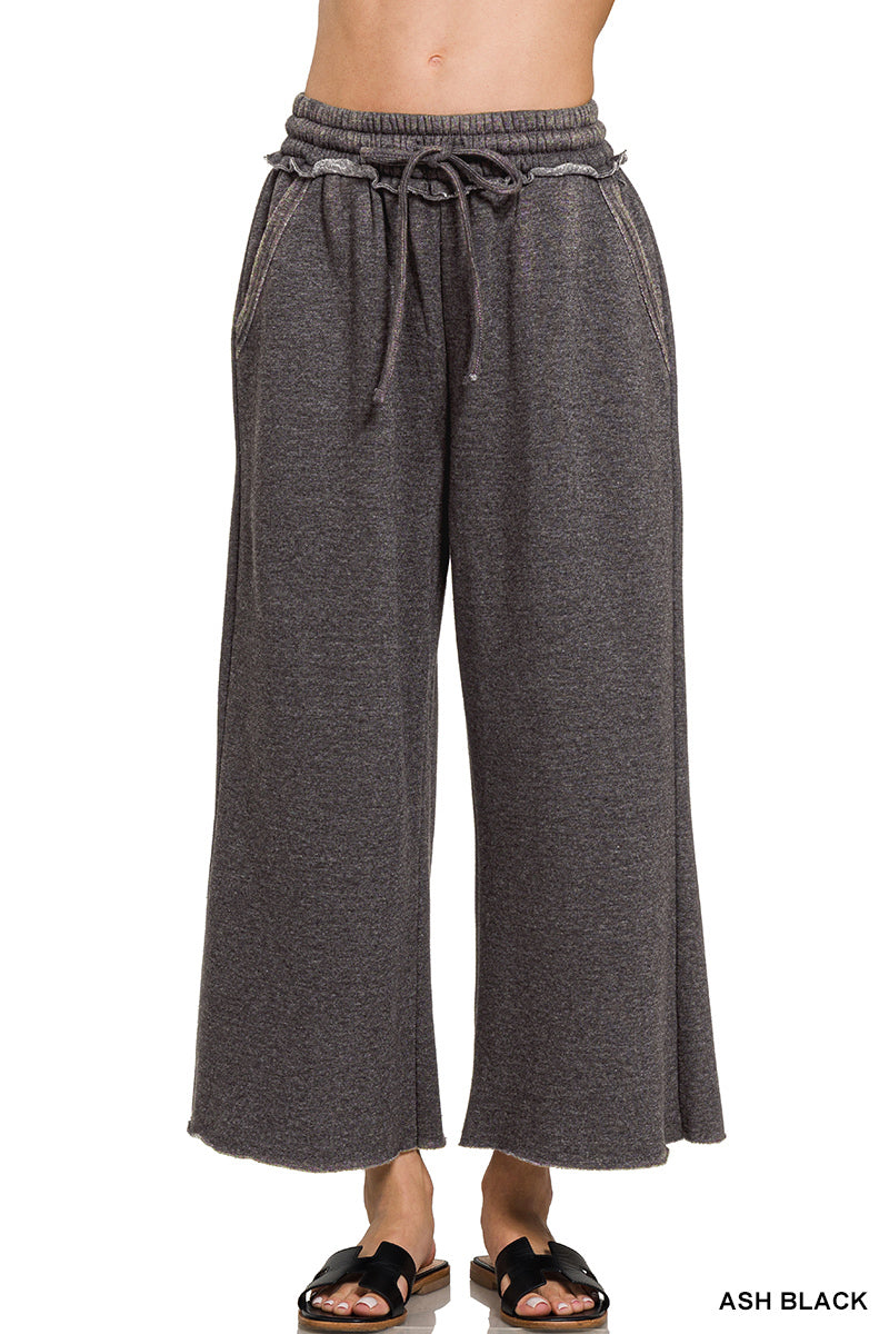Acid Wash Fleece Palazzo pant