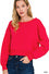 FLEECE BOAT-NECK PULLOVER