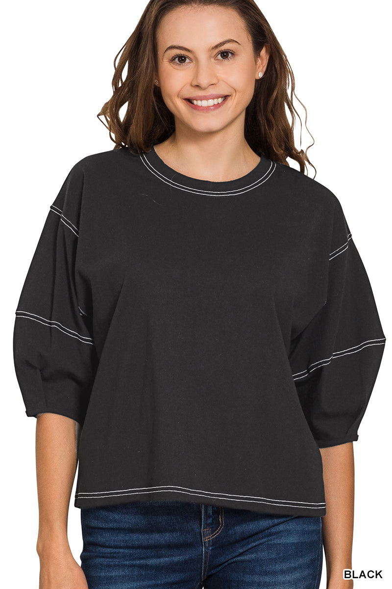 3/4 BALLOON SLEEVE TOP