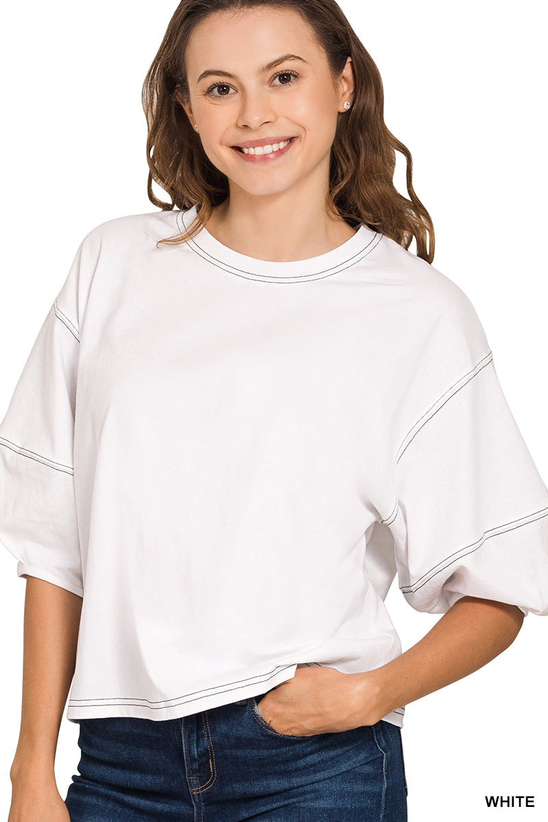 3/4 BALLOON SLEEVE TOP