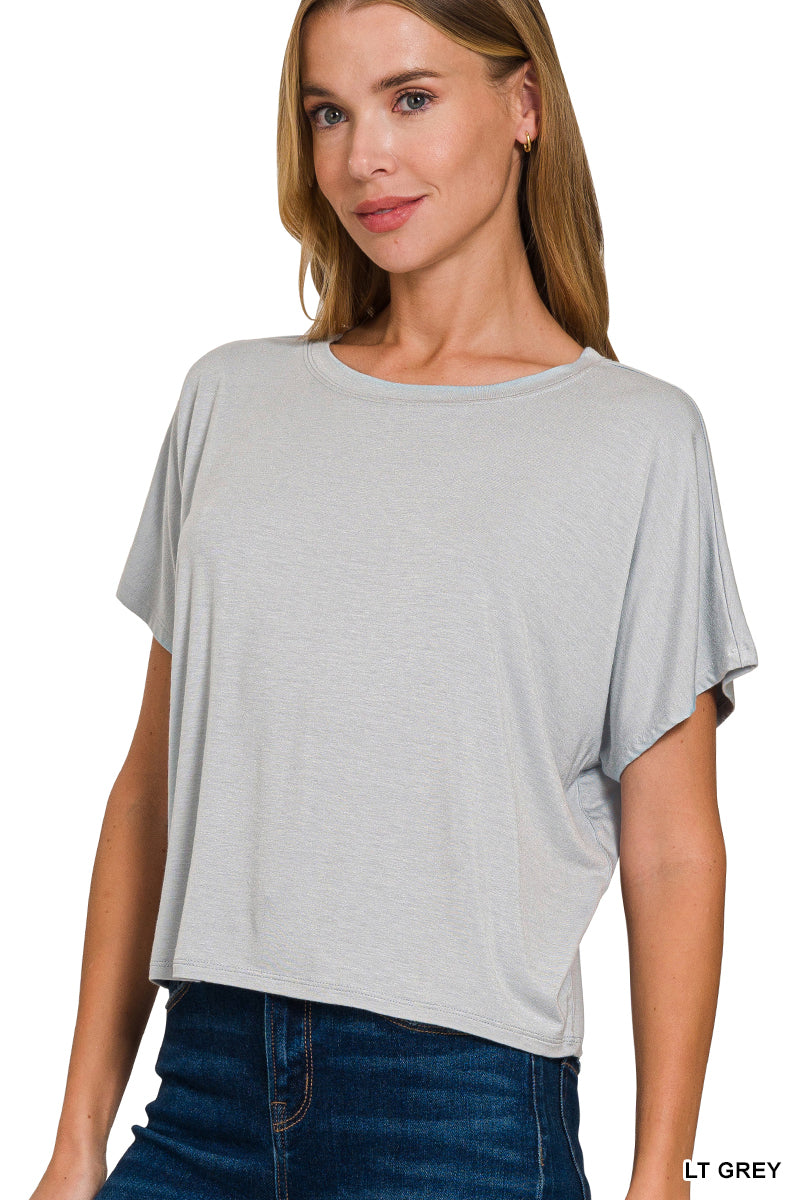 CROPPED ROUND NECK TEE