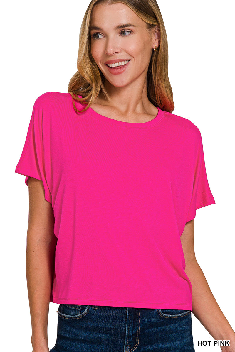 CROPPED ROUND NECK TEE
