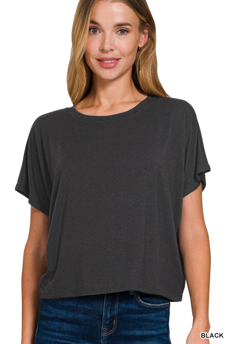 CROPPED ROUND NECK TEE