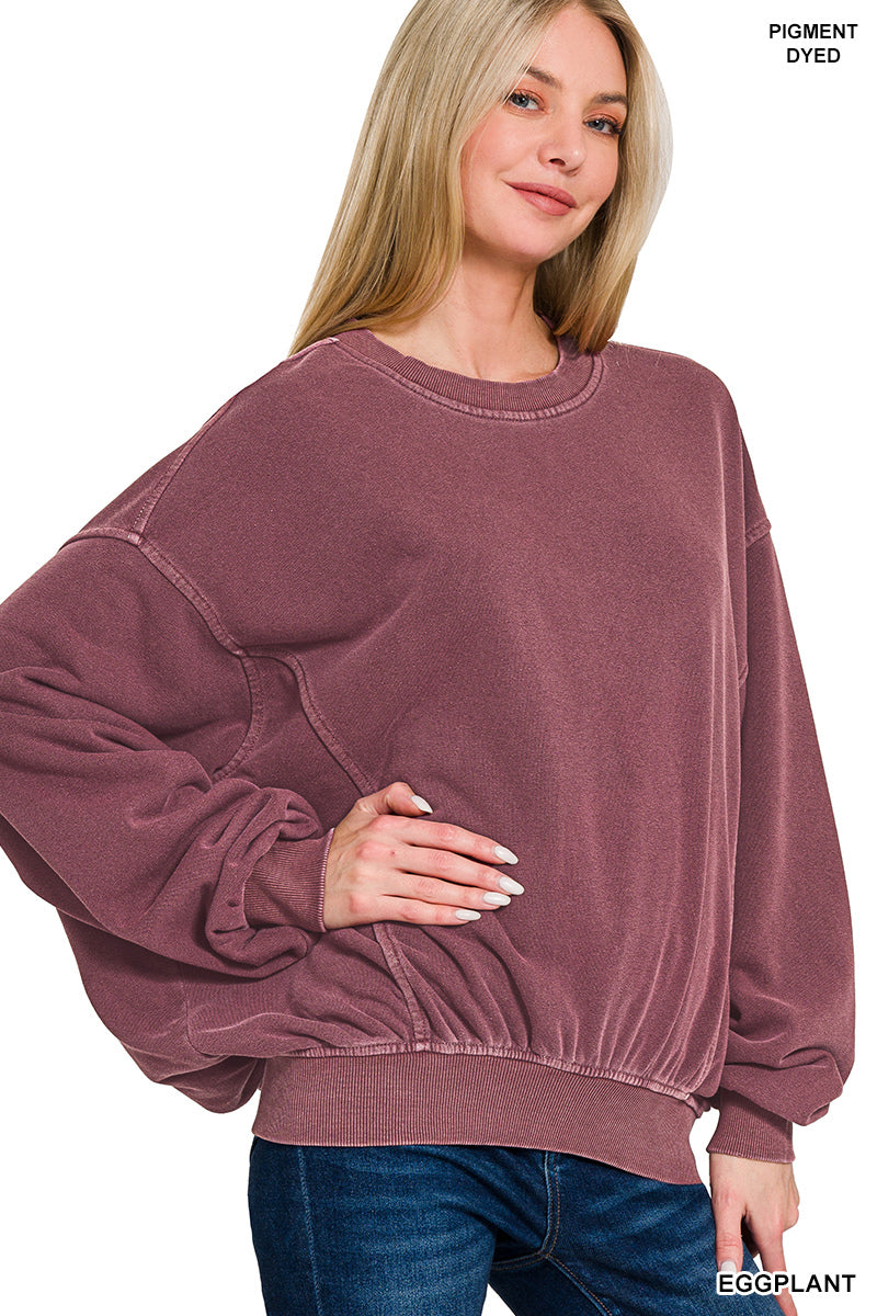 SOFT FLEECE PIGMENT DYE PULLOVER
