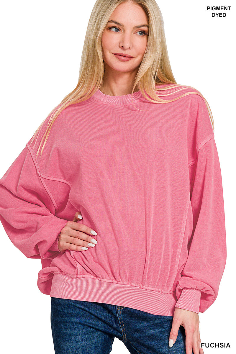 SOFT FLEECE PIGMENT DYE PULLOVER